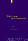 Cover: W. G. Sebald - De Gruyter