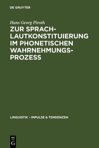 Abbildung von: Zur Sprachlautkonstituierung im phonetischen Wahrnehmungsprozess - De Gruyter