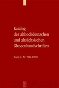 Cover: Katalog der althochdeutschen und alts&auml;chsischen Glossenhandschriften - De Gruyter