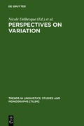 Cover: Perspectives on Variation - De Gruyter Mouton