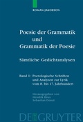 Cover: Poesie der Grammatik und Grammatik der Poesie - De Gruyter
