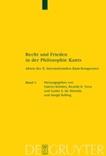 Cover: Recht und Frieden in der Philosophie Kants - De Gruyter
