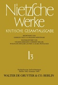 Cover: Nachgelassene Aufzeichnungen (Herbst 1862 - Sommer 1864) - De Gruyter