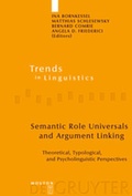Cover: Semantic Role Universals and Argument Linking - De Gruyter Mouton
