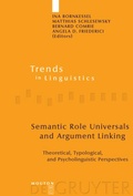 Cover: Semantic Role Universals and Argument Linking - De Gruyter Mouton