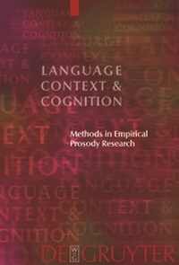 Enlarge image Cover: Methods in Empirical Prosody Research - De Gruyter