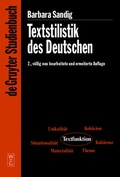 Cover: Textstilistik des Deutschen - De Gruyter