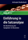 Cover: Einf&uuml;hrung in die Satzanalyse - De Gruyter