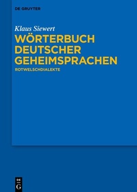 Abbildung von: Wörterbuch deutscher Geheimsprachen - De Gruyter