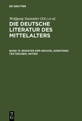 Cover: Register der Drucke, Sonstigen Textzeugen, Initien - De Gruyter