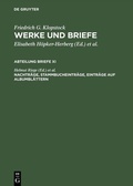 Cover: Nachtr&auml;ge, Stammbucheintr&auml;ge, Eintr&auml;ge auf Albumbl&auml;ttern - De Gruyter