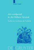 Cover: "Ars corrigendi" in der fr&uuml;hen Neuzeit - De Gruyter