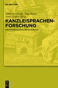 Cover: Kanzleisprachenforschung - De Gruyter