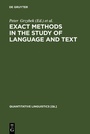Cover: Exact Methods in the Study of Language and Text - De Gruyter Mouton