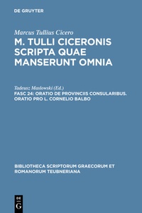 Abbildung von: Oratio de provinciis consularibus. Oratio pro L. Cornelio Balbo - De Gruyter