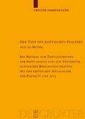 Cover: Der Text des koptischen Psalters aus al-Mudil - De Gruyter