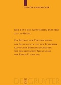 Cover: Der Text des koptischen Psalters aus al-Mudil - De Gruyter