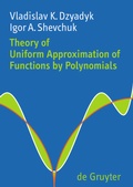 Cover: Theory of Uniform Approximation of Functions by Polynomials - De Gruyter