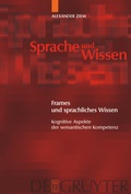 Cover: Frames und sprachliches Wissen - De Gruyter