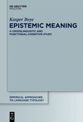 Cover: Epistemic Meaning - De Gruyter Mouton