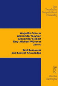 Abbildung von: Text Resources and Lexical Knowledge - De Gruyter Mouton