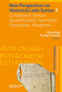 Enlarge image Cover: Constituent Syntax: Quantification, Numerals, Possession, Anaphora - De Gruyter Mouton