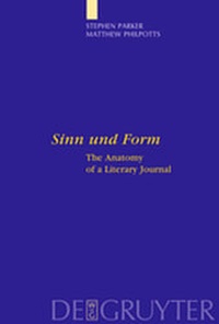 Enlarge image Cover: "Sinn und Form" - De Gruyter