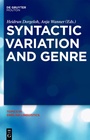 Cover: Syntactic Variation and Genre - De Gruyter Mouton