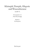 Cover: Kleinepik, Tierepik, Allegorie und Wissensliteratur - De Gruyter