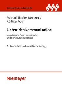 Abbildung von: Unterrichtskommunikation - De Gruyter