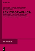 Cover: Lexicographica / 2011 - De Gruyter