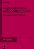 Cover: Lexicographica / 2011 - De Gruyter