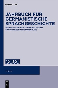 Abbildung von: Jahrbuch für Germanistische Sprachgeschichte - De Gruyter