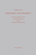 Cover: Monument und Inschrift - De Gruyter