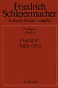 Cover: Predigten 1809-1815 - De Gruyter
