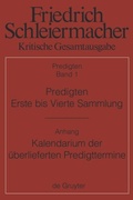 Cover: Predigten. Erste bis Vierte Sammlung (1801-1820) mit den Varianten der Neuauflagen (1806-1826) - De Gruyter