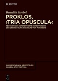 Cover: Proklos, "Tria opuscula" - De Gruyter
