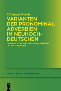 Abbildung von: Varianten der Pronominaladverbien im Neuhochdeutschen - De Gruyter
