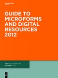 Cover: Guide to Microforms and Digital Resources / Author Title and Subject Guide - De Gruyter Saur
