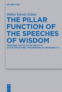 Enlarge image Cover: The Pillar Function of the Speeches of Wisdom - De Gruyter