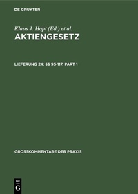 Abbildung von: Aktiengesetz / §§ 95-117 - De Gruyter