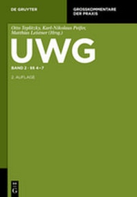 Abbildung von: UWG / §§ 4-7 - De Gruyter
