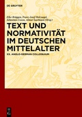 Cover: Text und Normativit&auml;t im deutschen Mittelalter - De Gruyter