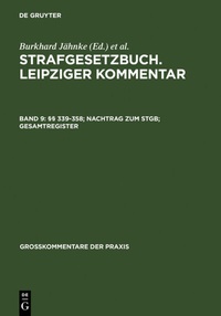 Abbildung von: §§ 339-358; Nachtrag zum StGB; Gesamtregister - De Gruyter