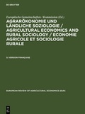 Cover: Agrar&ouml;konomie und l&auml;ndliche Soziologie / Agricultural economics and... / Version Fran&ccedil;aise - De Gruyter