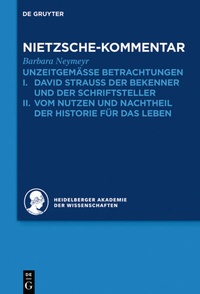 Abbildung von: Kommentar zu Nietzsches "Unzeitgemässen Betrachtungen" - De Gruyter
