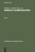 Cover: Speech Surrogates. Part 1 - De Gruyter Mouton