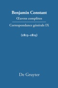 Cover: Correspondance g&eacute;n&eacute;rale 1813-1815 - De Gruyter