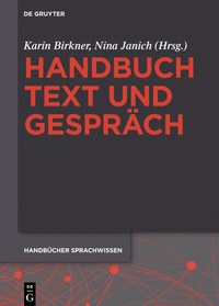 Abbildung von: Handbuch Text und Gespräch - De Gruyter