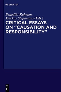 Abbildung von: Critical Essays on "Causation and Responsibility" - De Gruyter